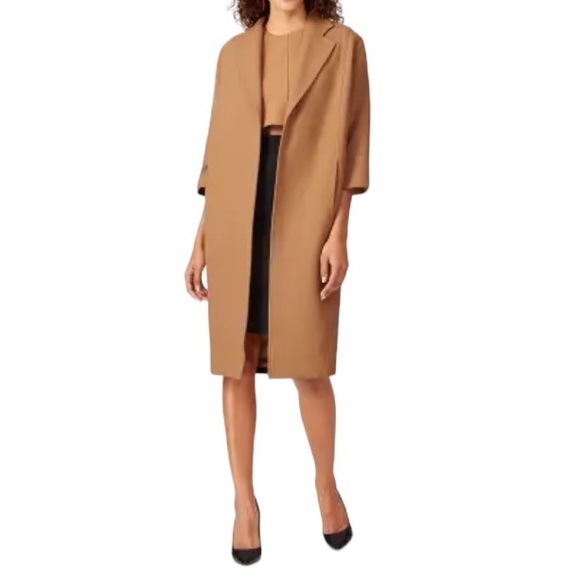 Toccin Colorblock Overcoat Camel/Flannel Large Camel Coat NWT - Picture 1 of 14